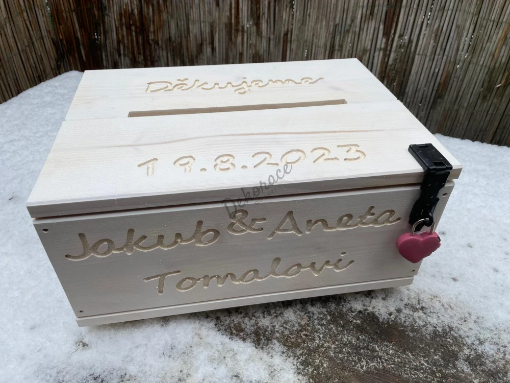 Truhlička se jmény, příjmením a datem