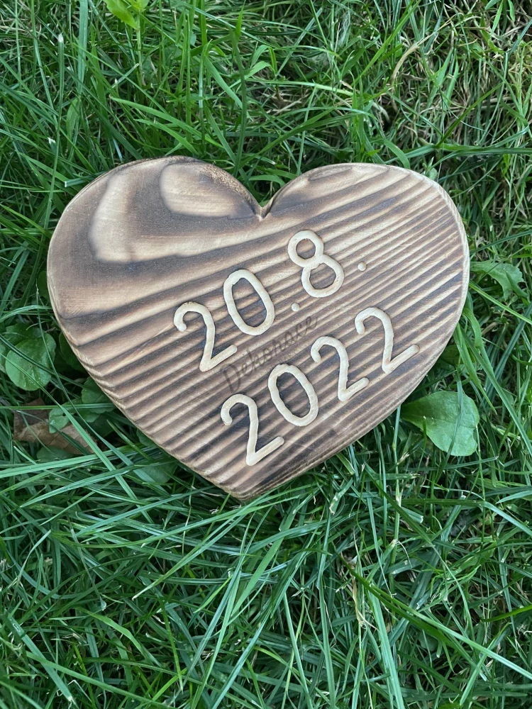 Srdíčko malé s datumem 10x8cm
