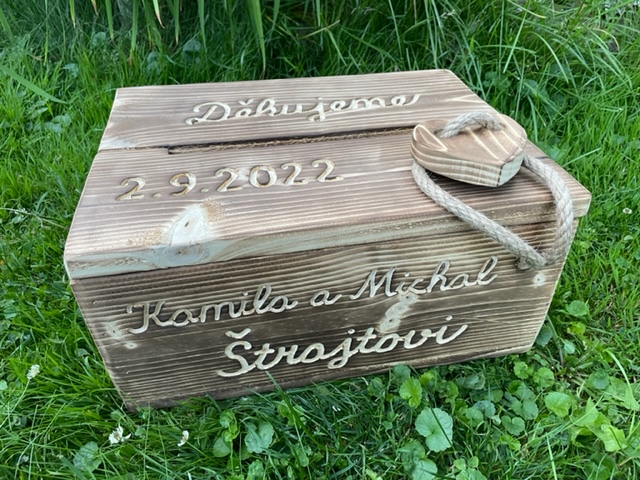 Truhlička se jmény, příjmením a datem