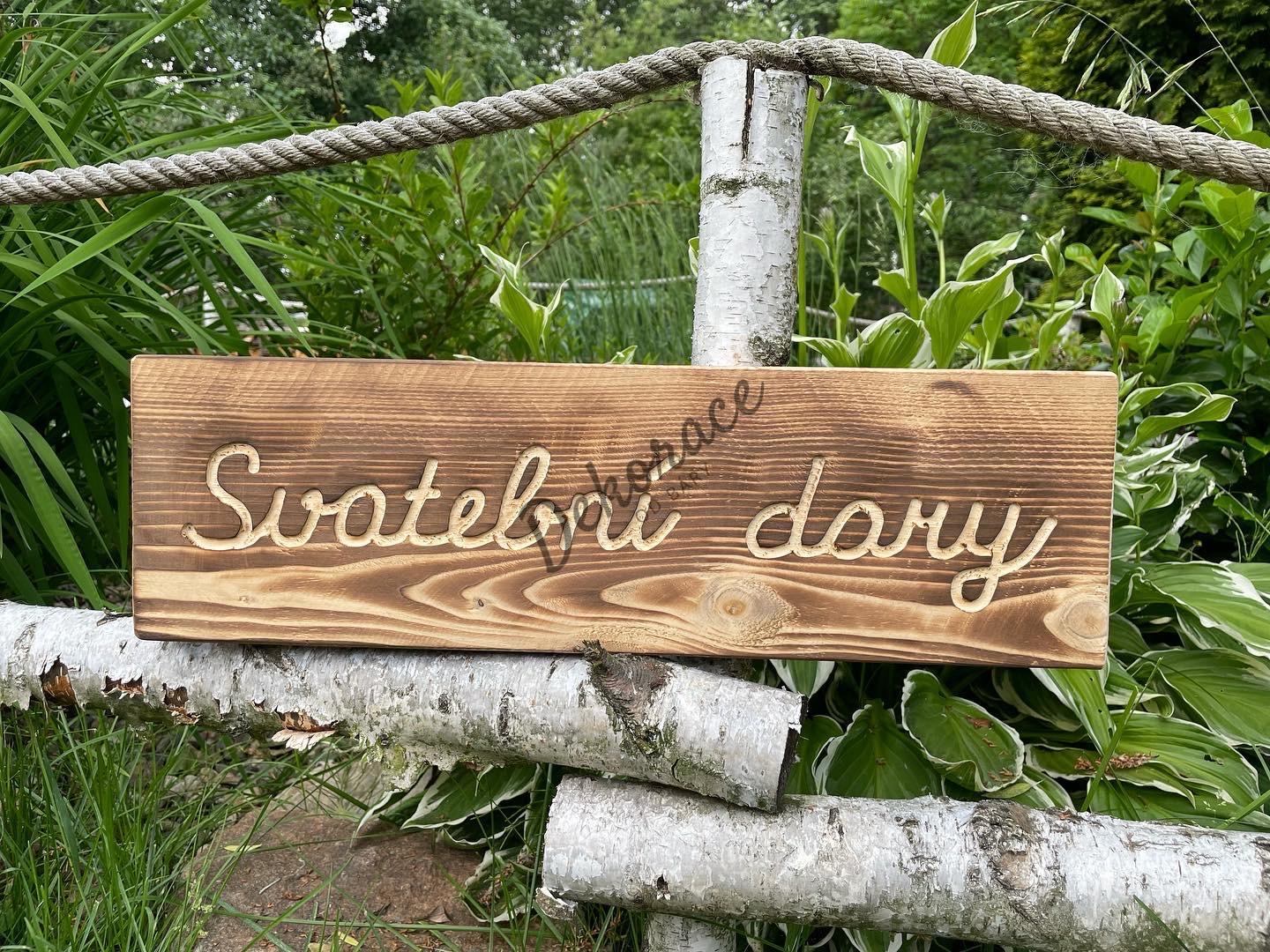 Cedulka SVATEBNÍ DARY