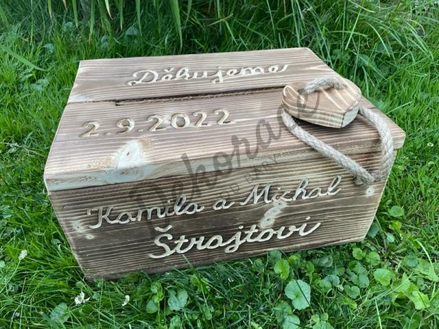 Truhlička se jmény, příjmením a datem